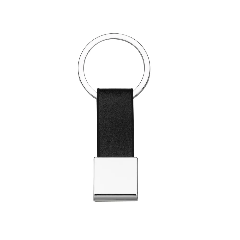 Chaveiro de metal com couro - 1