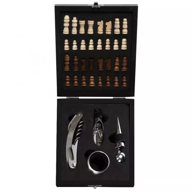Kit vinho xadrez 4 peças - 1
