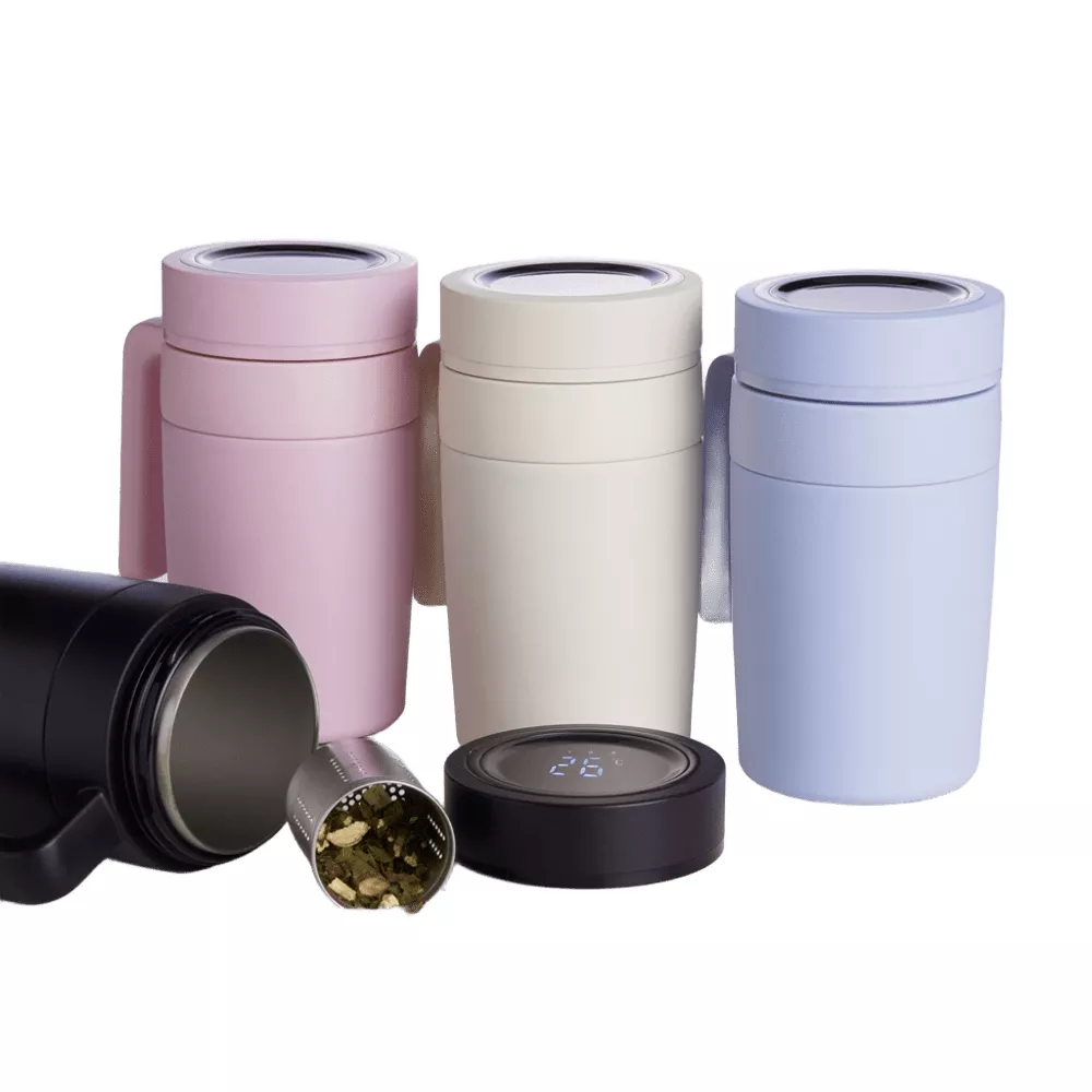 Caneca térmica inox com display led  500ml - 1