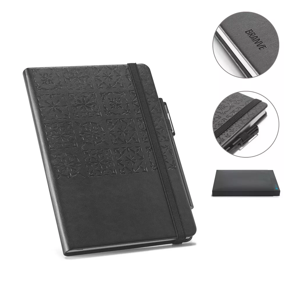Caderno couro sintético com pauta  21x14 - 1