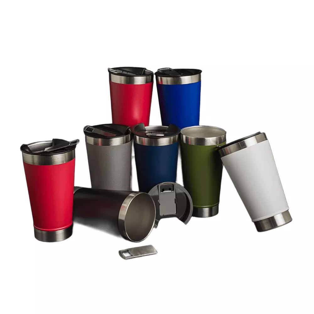 Copo térmico de inox com abridor 500ml - 1