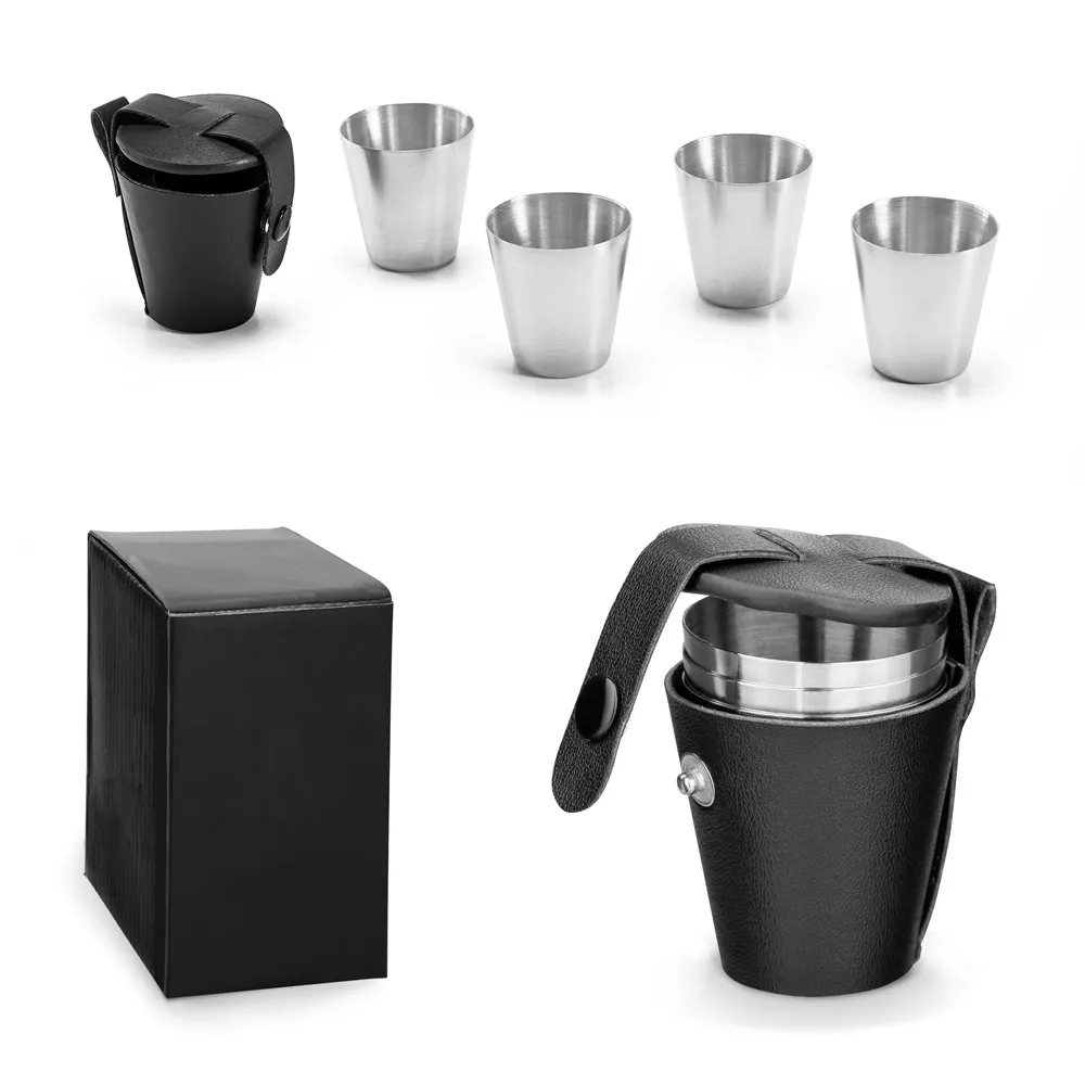 Conjunto de copo aço inox 25ml - 1