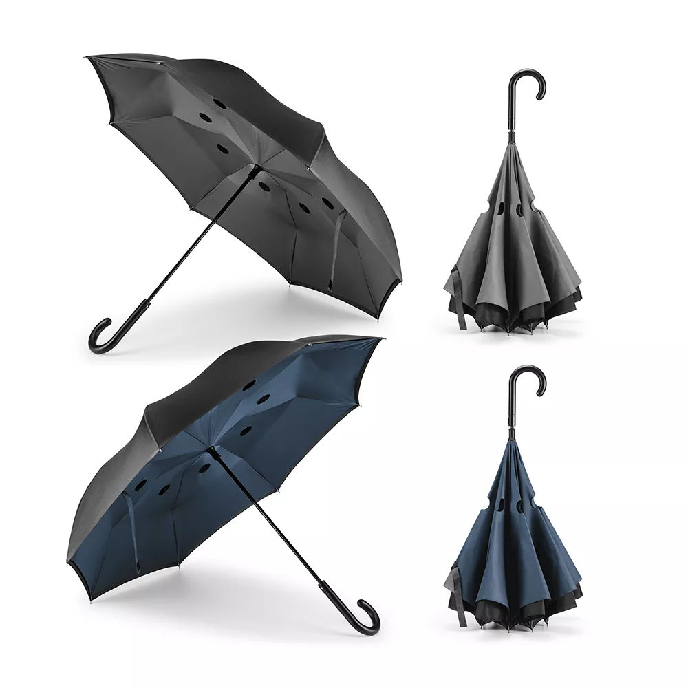 Guarda-chuva reversível em pongee 190t com fecho automático - 1