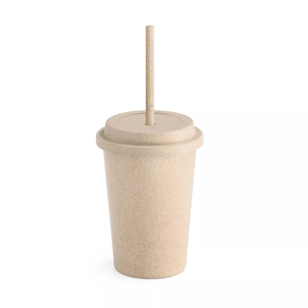 Copo fibra de bambu com canudo 450ml - 1