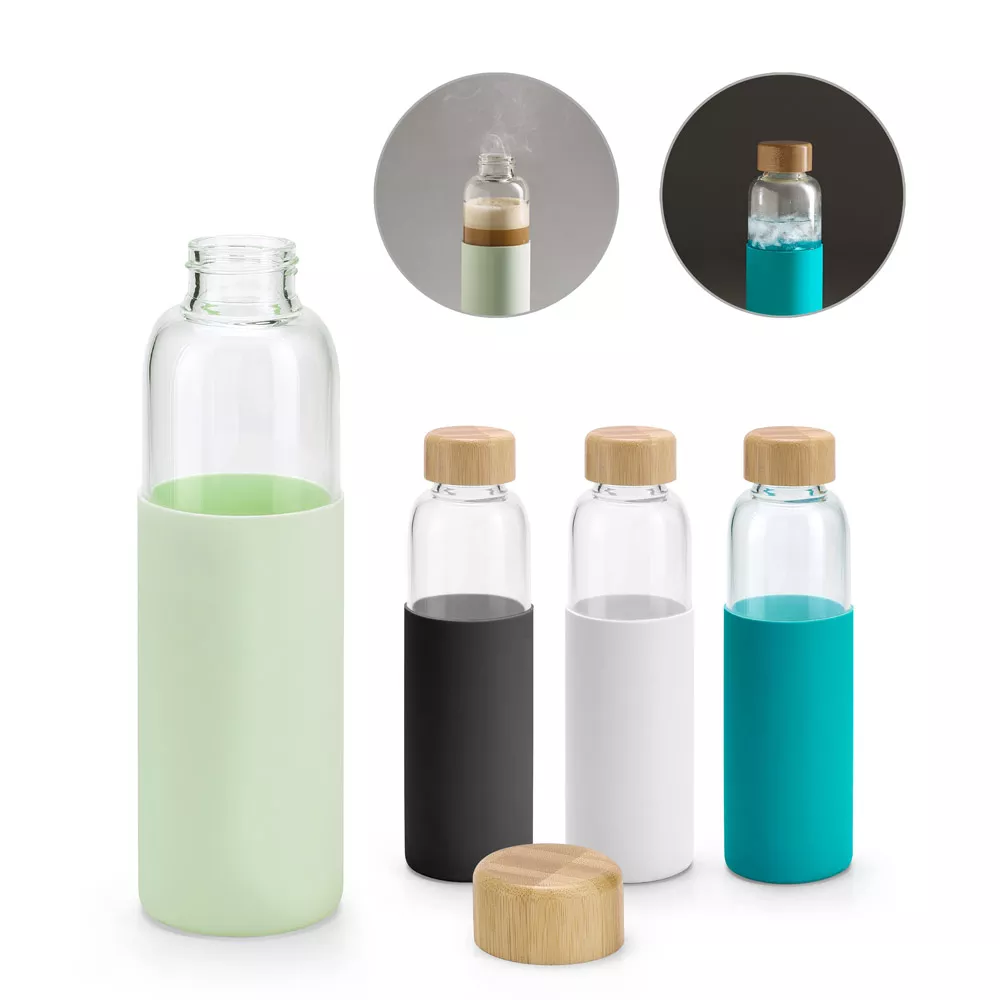 Squeeze em vidro borossilicato e bambu 600ml - 1