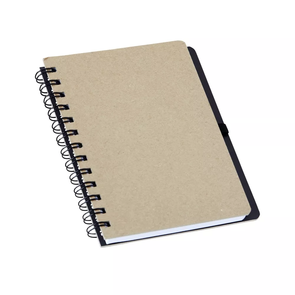Caderno kraft com pauta e porta caneta 17x14 - 1