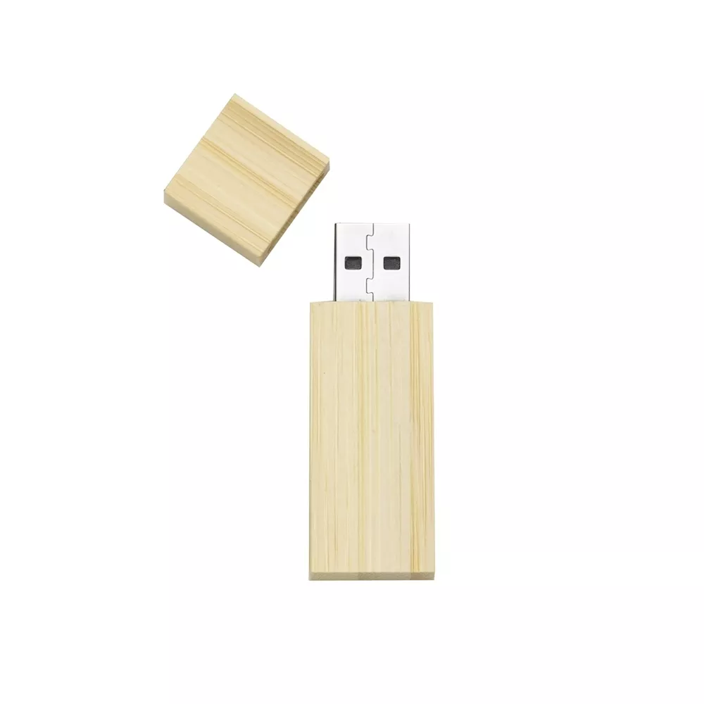 Conjunto estojo e pen drive bambu - 1