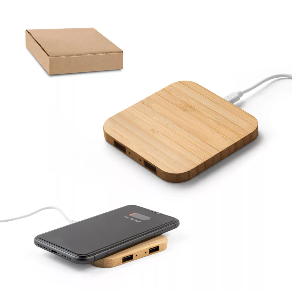 Carregador wireless em bambu 15 w - 1