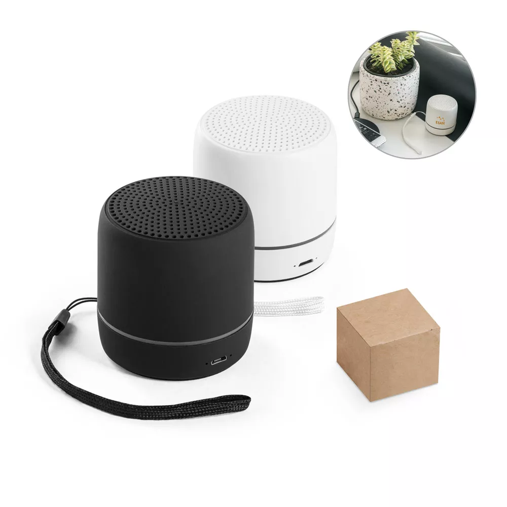 Caixa de som portátil em abs com led - 1