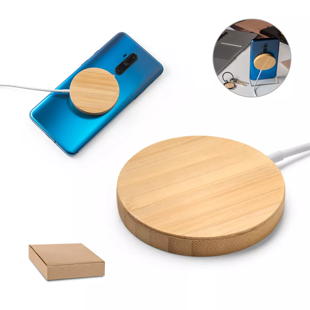 Carregador magnético wireless em bambu 15 w - 1