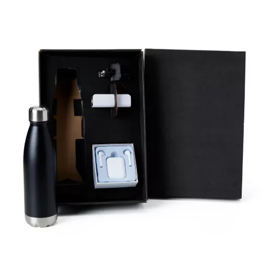 Kit fone bluetooth, carregador e garrafa 3 peças - 1