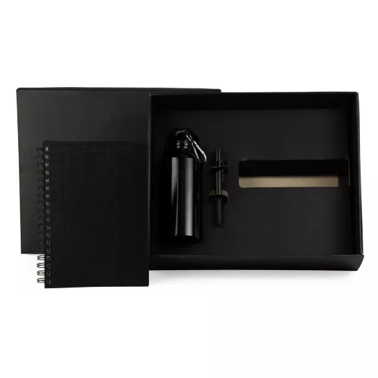 Kit com squeeze, caneta e caderno 3 pçs - 1