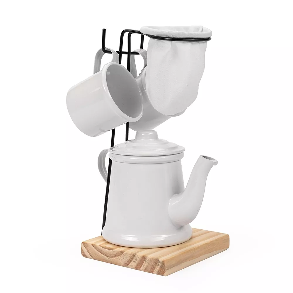 Kit café com bule e duas canecas - 1