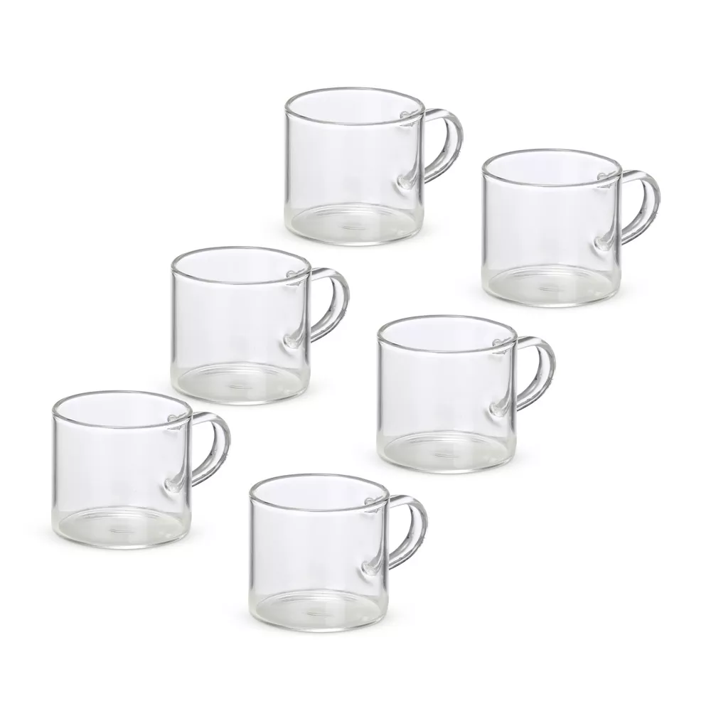Kit xícaras de vidro 6 peças 100ml - 1