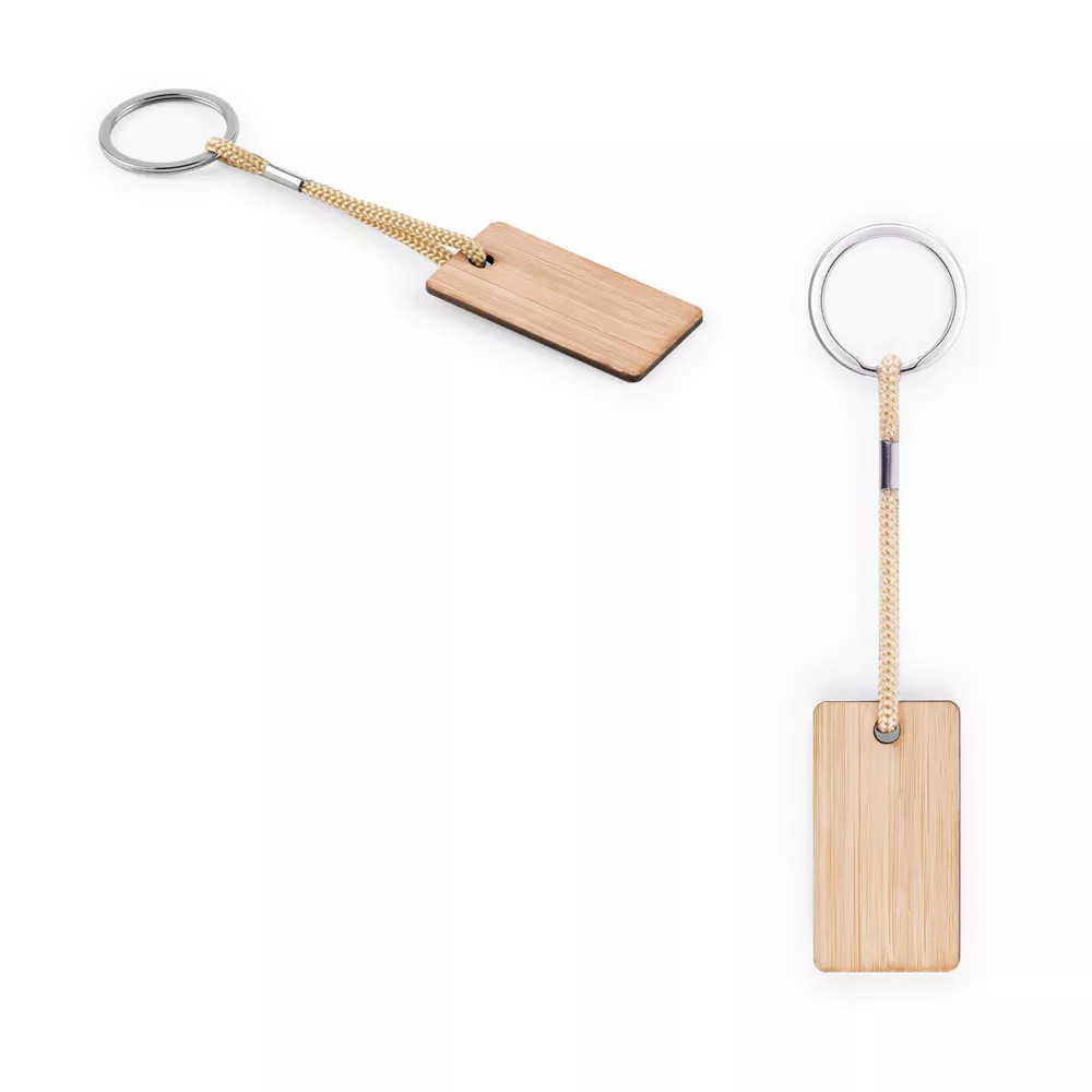 Chaveiro em bambu com corda em pet - 1