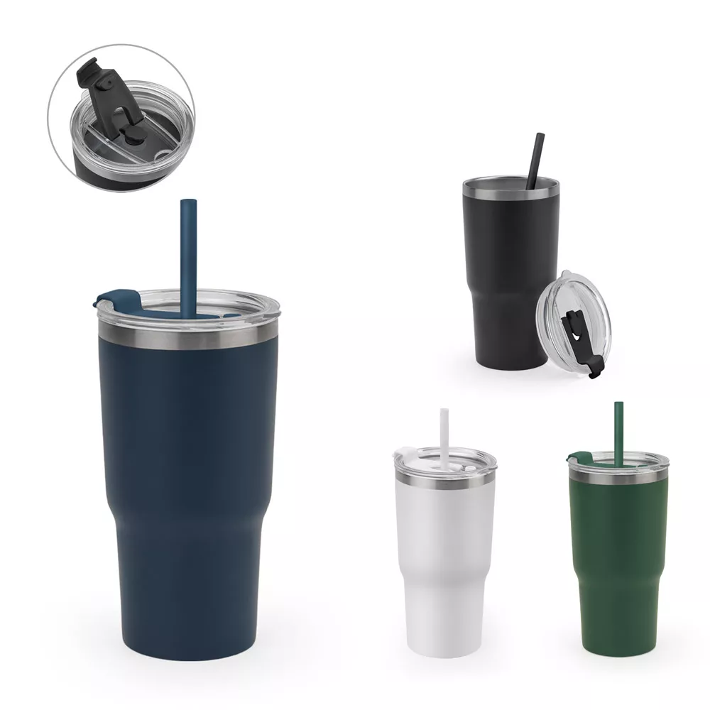 Copo de viagem em aço inox 600ml - 1