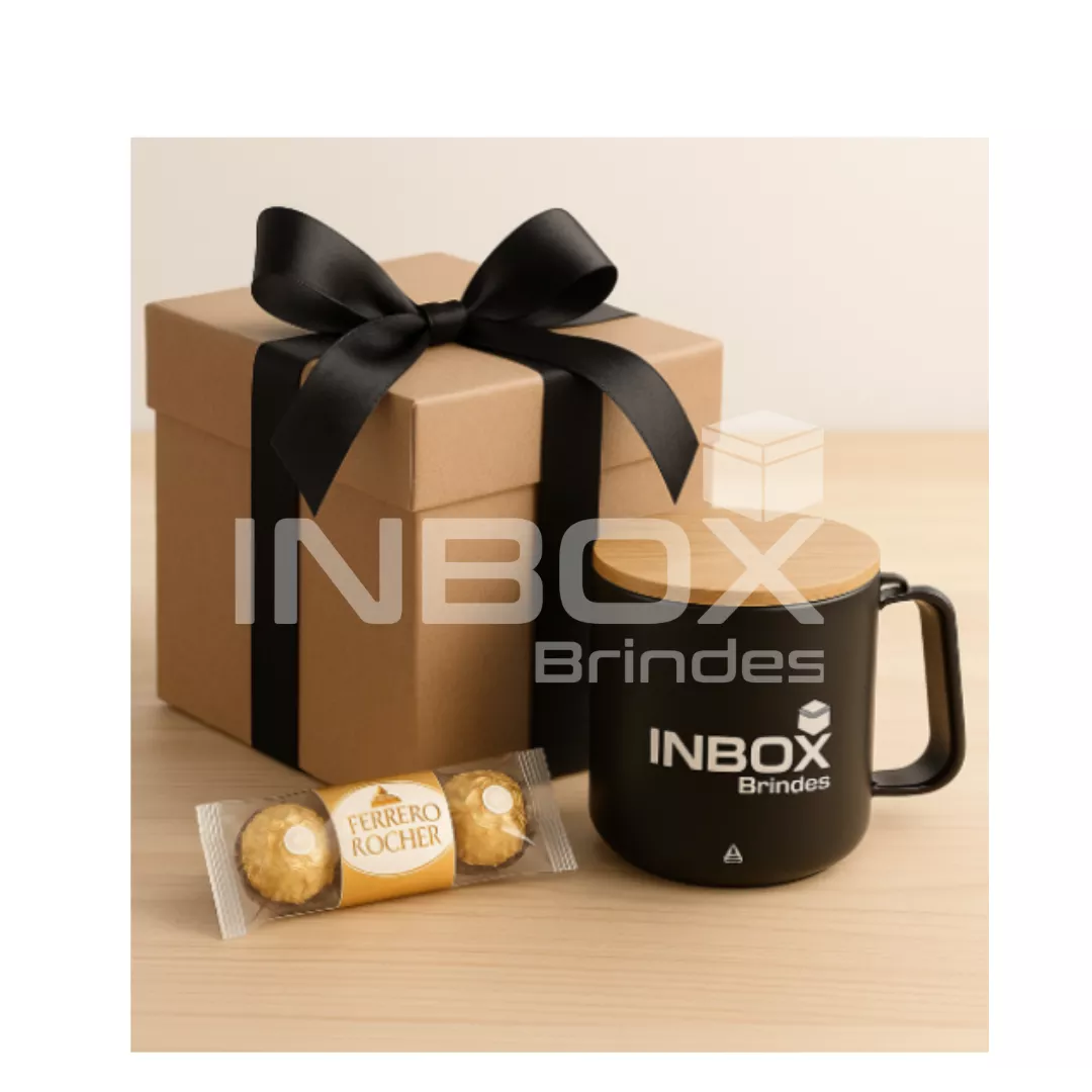 Kit caneca térmica com caixa e laço - 1