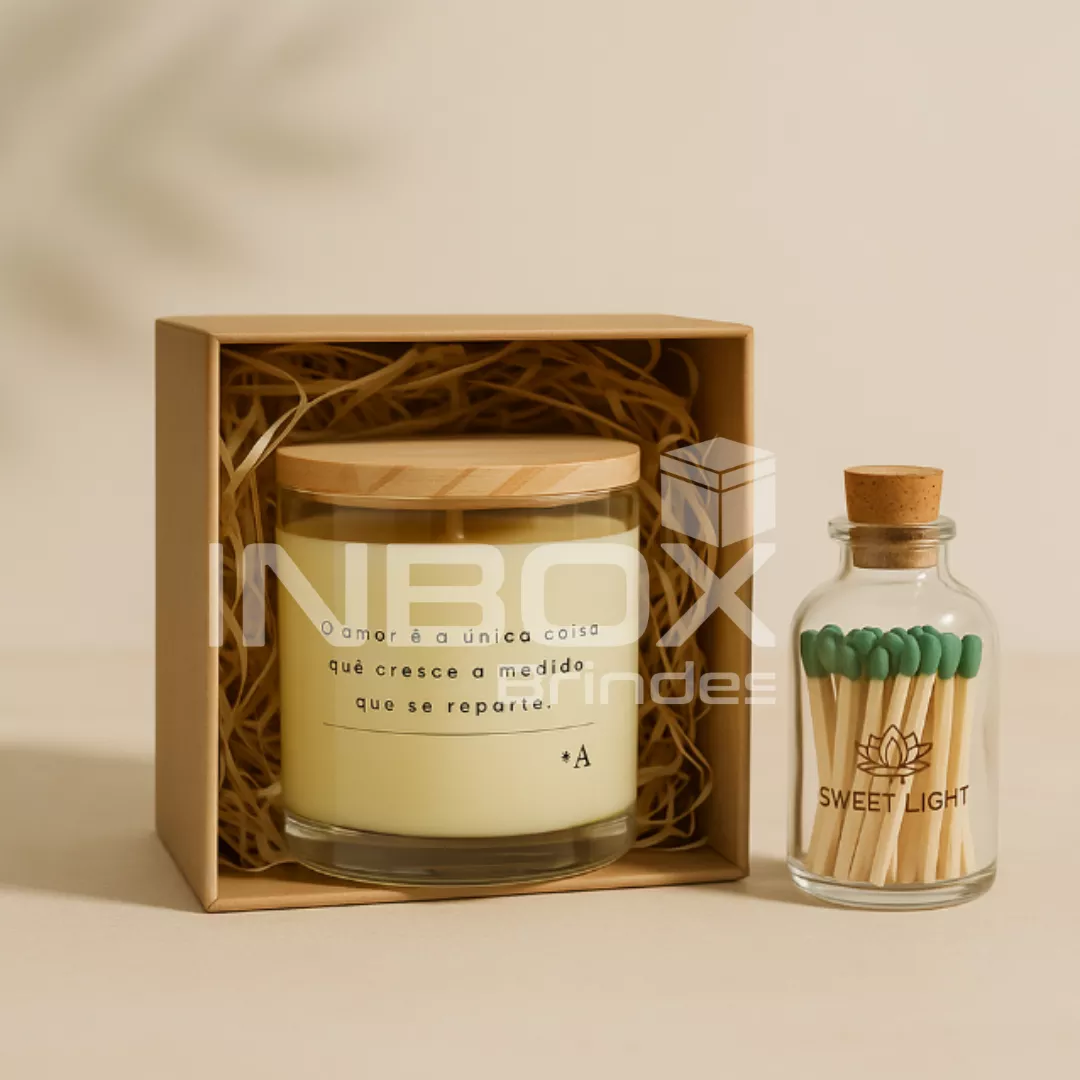 Kit vela com potinho de fósforos personalizado - 1