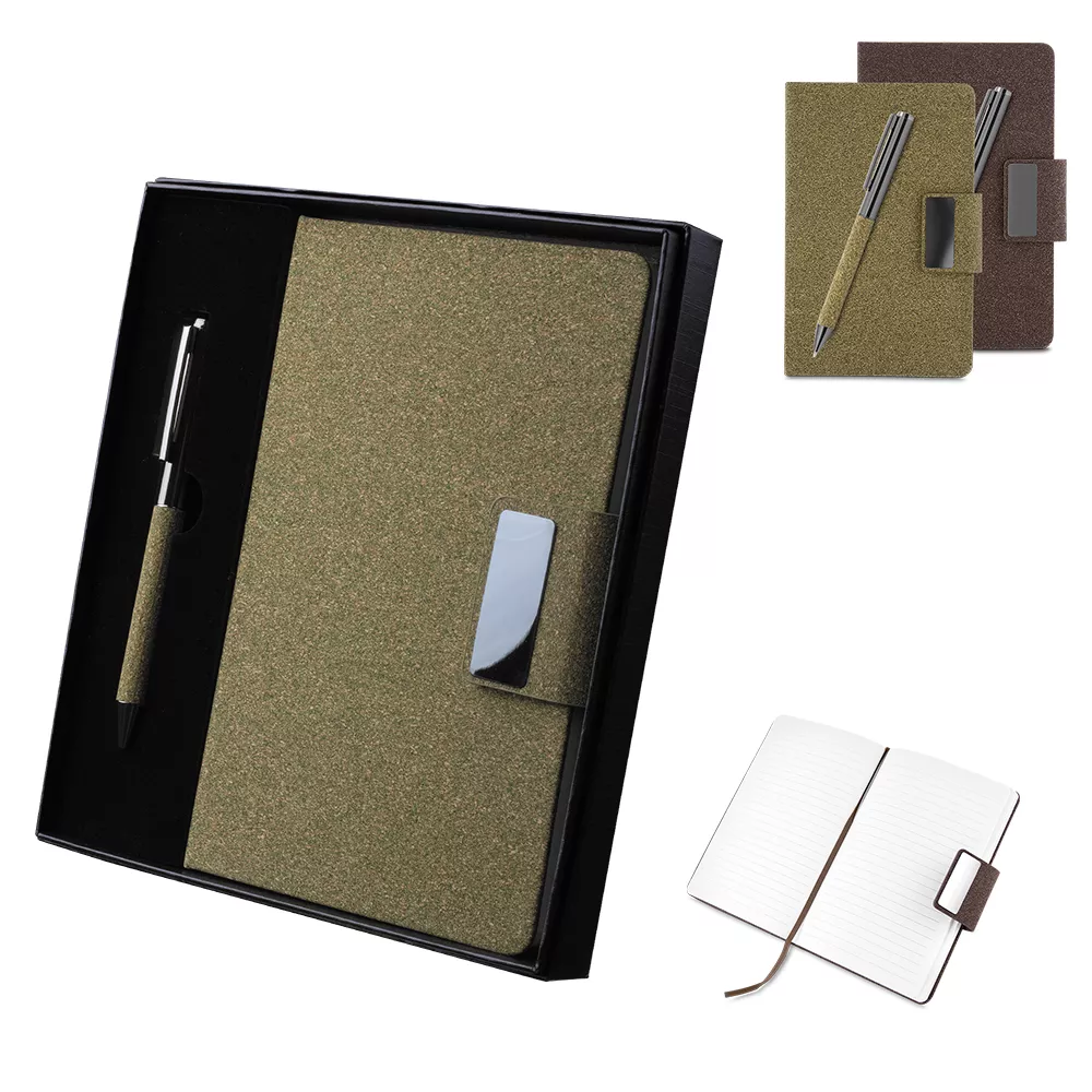 Kit escritório em pu e fibra de café ou chá - 1