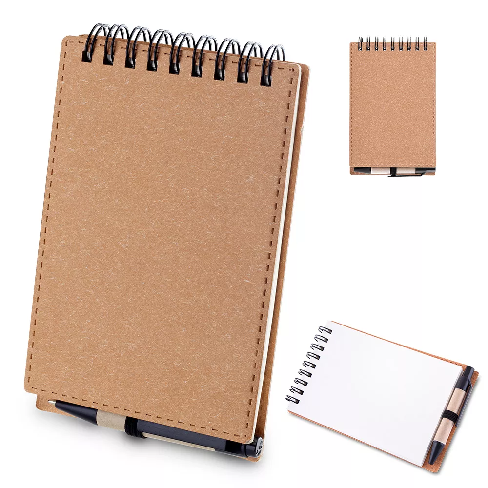 Mini caderno de anotações com caneta - 1