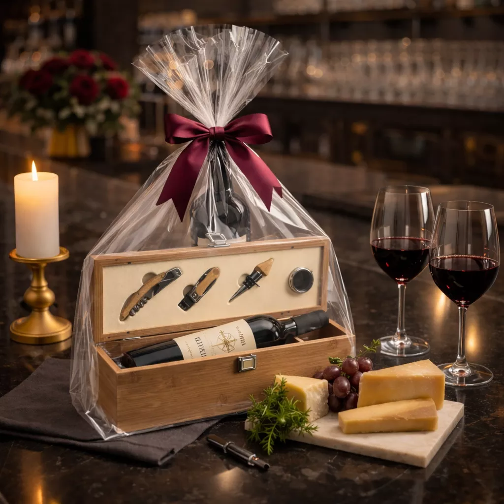 Kit vinho em bambu personalizado - 1