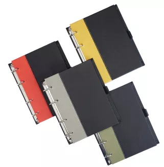 Caderno fichário de couro sintético com pauta 21x18 - 1