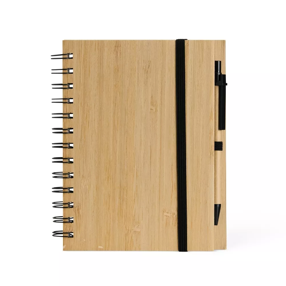 Caderno de papelão e caneta com pauta 18x14 - 1