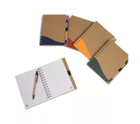 Caderno ecológico  e caneta com pauta 17x14 - 1