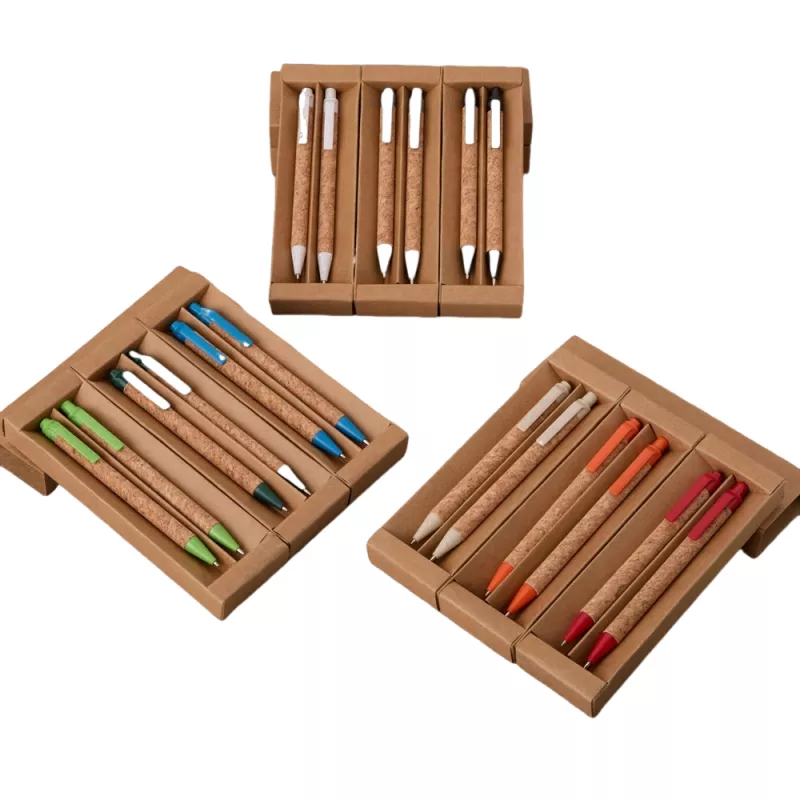 Kit ecológico caneta e lapiseira cortiça - 1