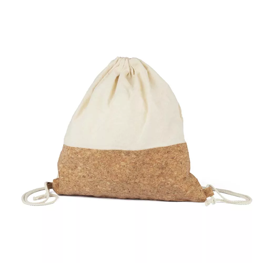 Sacola tipo mochila em algodão e cortiça - 1