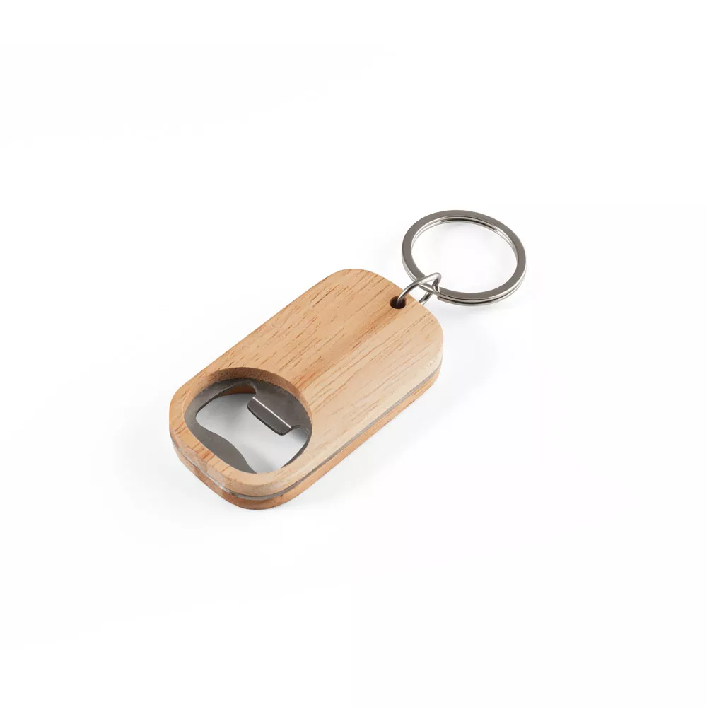 Abridor de garrafas em aço inox e bambu - 1