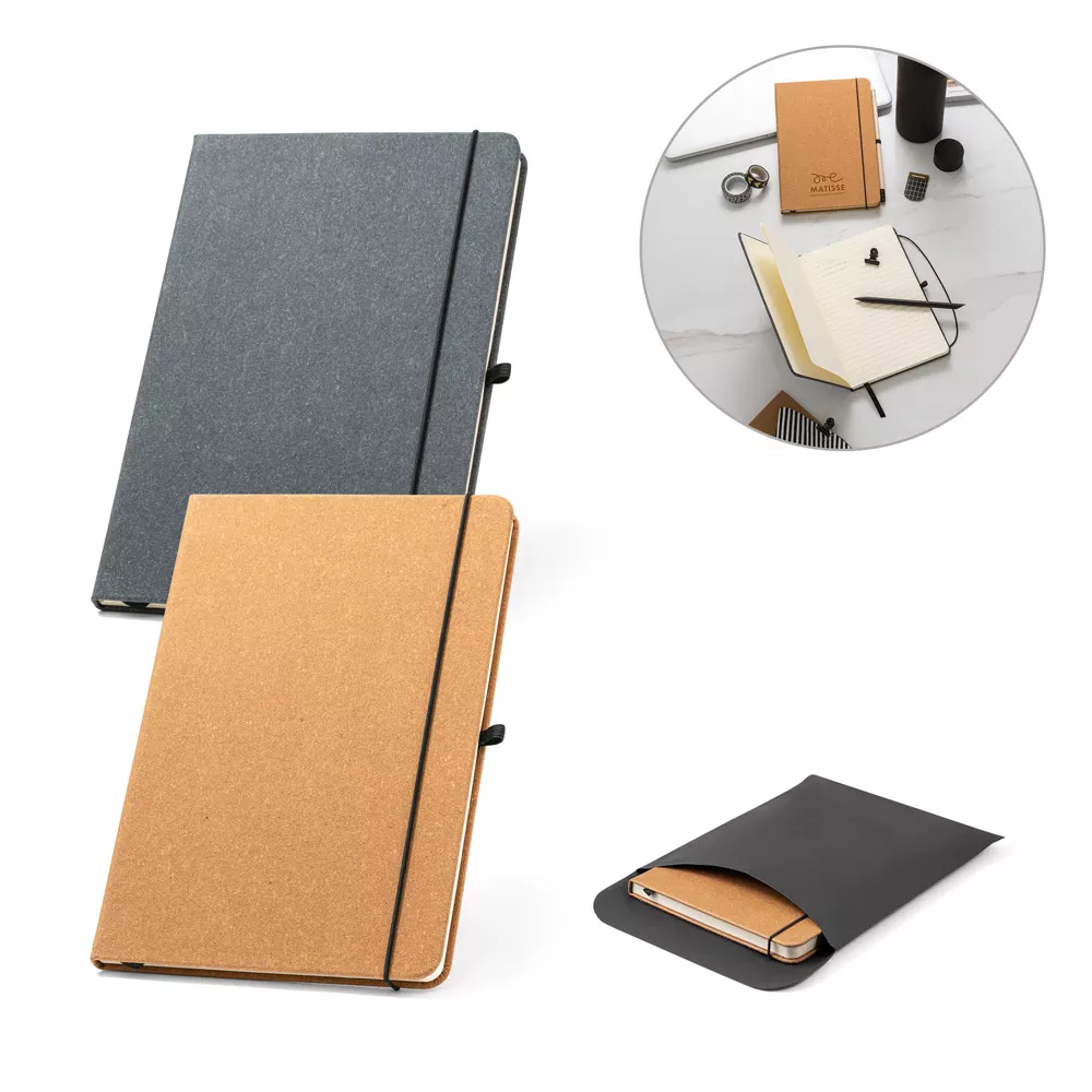 Caderno em couro reciclado com pauta 21x14 - 1