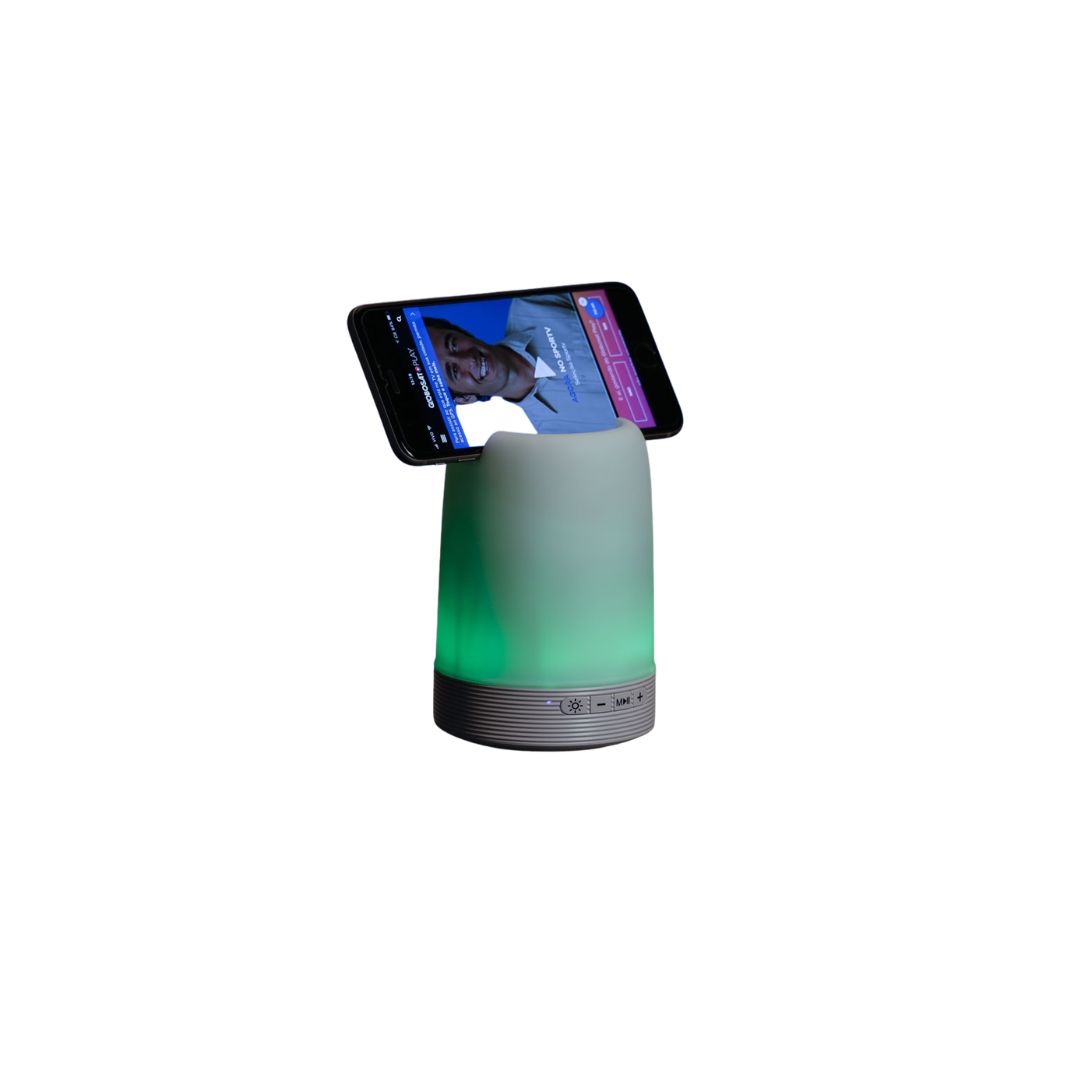 Caixa de som multimídia com porta caneta e luminária - 4