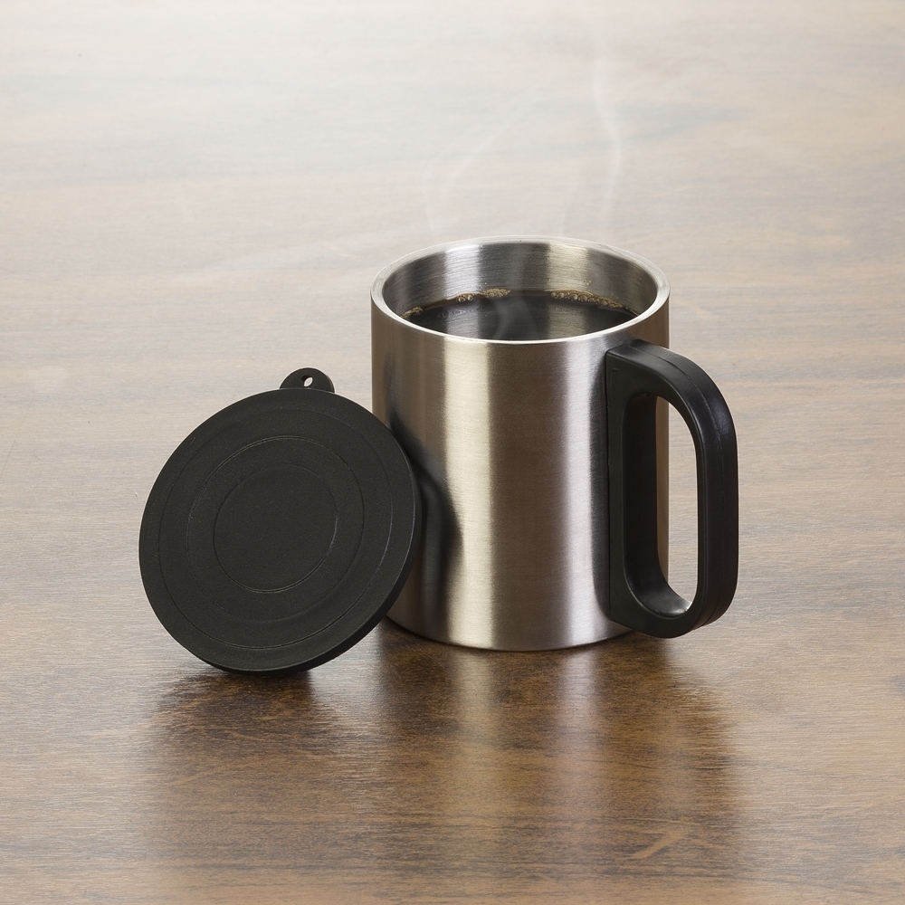 Caneca inox  com tampa 180ml - 2