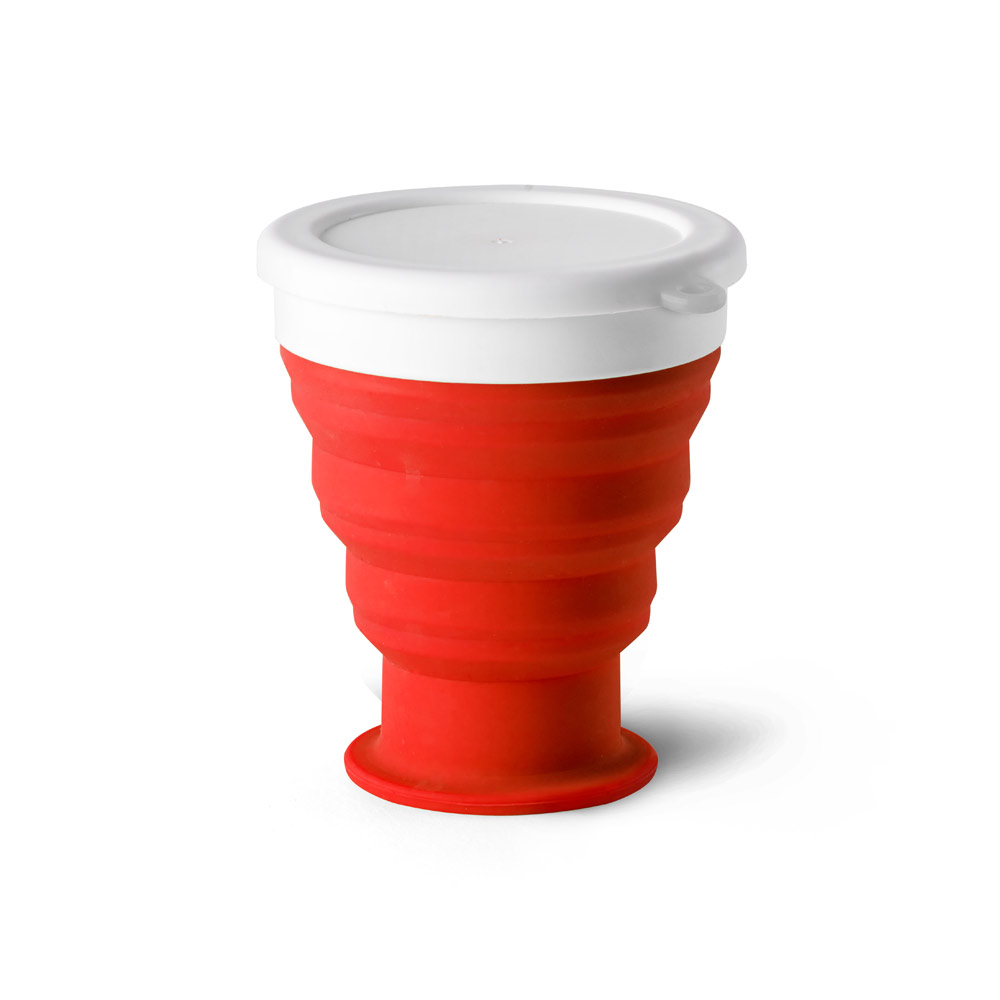Copo dobrável em silicone tampa branca 400ml - 2