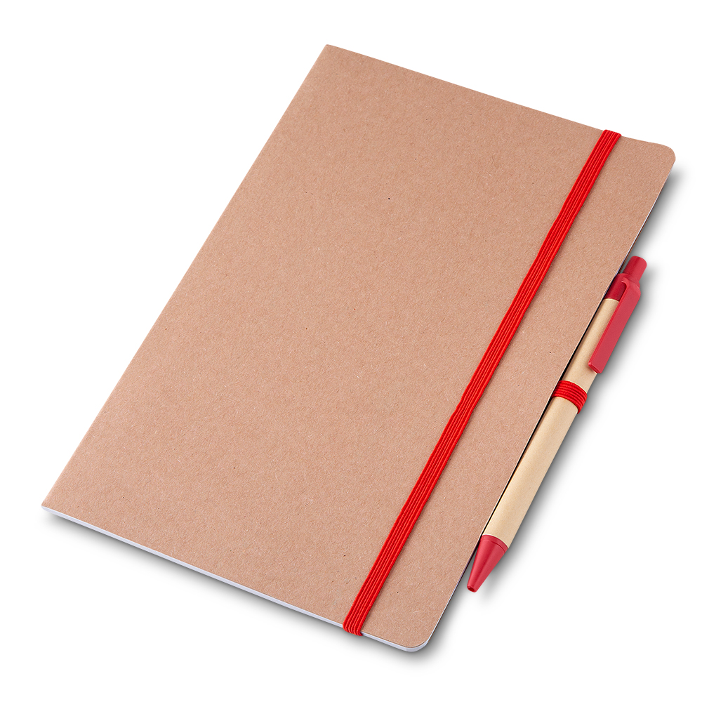 Caderno em kraft com pauta e caneta  12x14 - 4