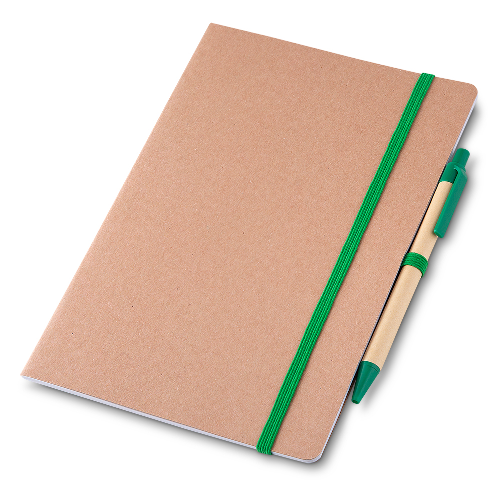 Caderno em kraft com pauta e caneta  12x14 - 5