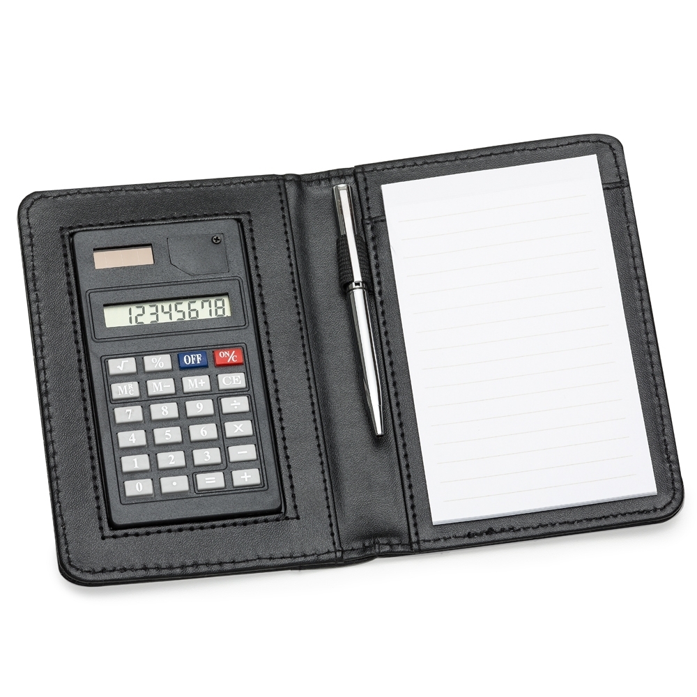 Bloco de anotações com calculadora e caneta - 2