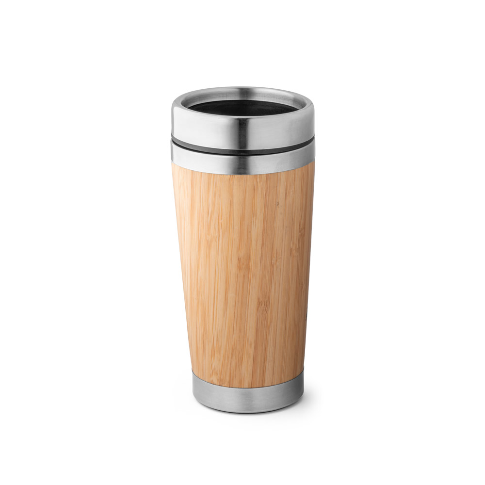 Copo de bambu térmico em aço inox 500ml - 3