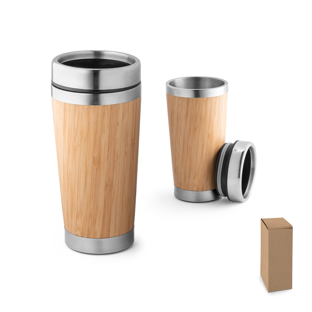COPO DE BAMBU TÉRMICO EM AÇO INOX 500ML - 1