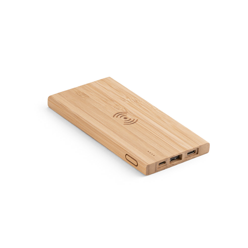 Bateria portátil em bambu 5.000 mah - 2