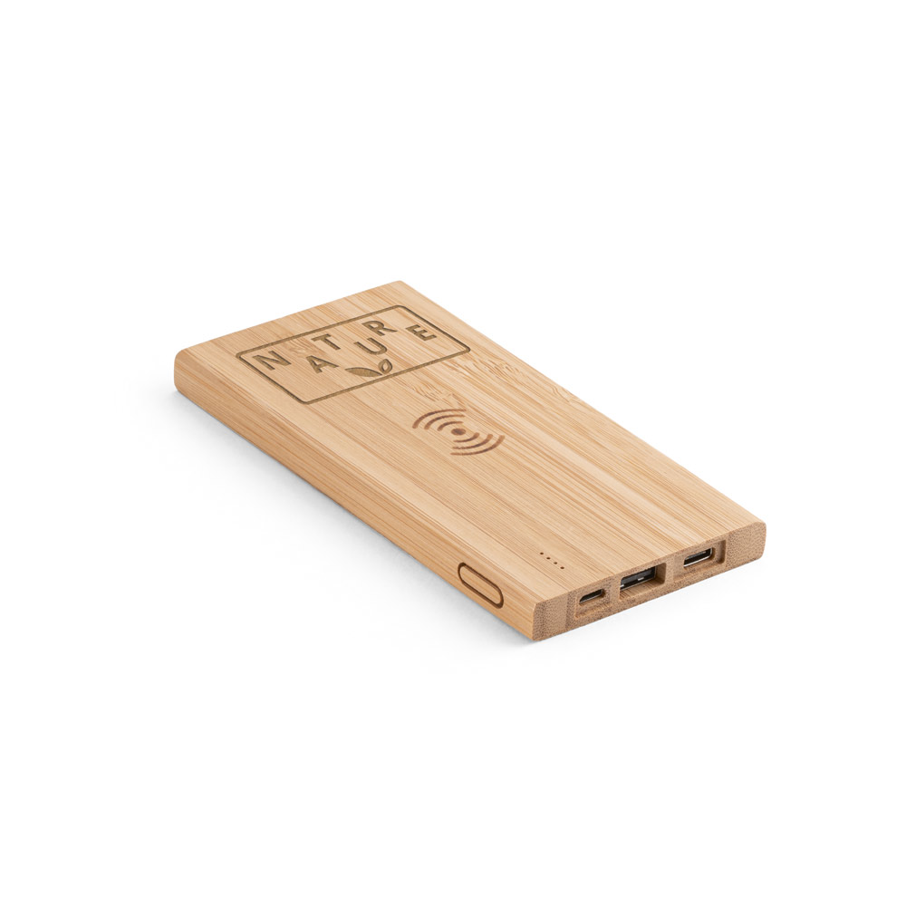 Bateria portátil em bambu 5.000 mah - 3