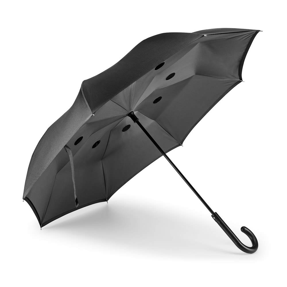Guarda-chuva reversível em pongee 190t com fecho automático - 2
