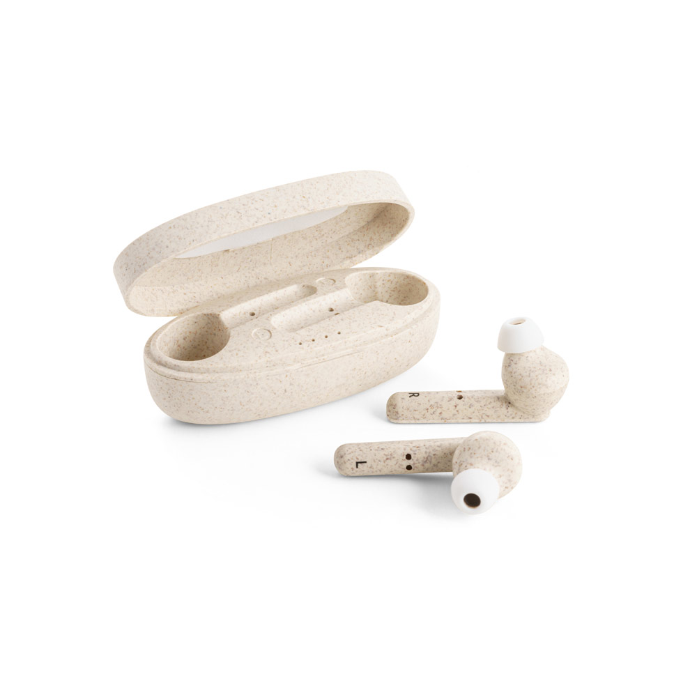 Fones true wireless em fibra de palha de trigo - 5