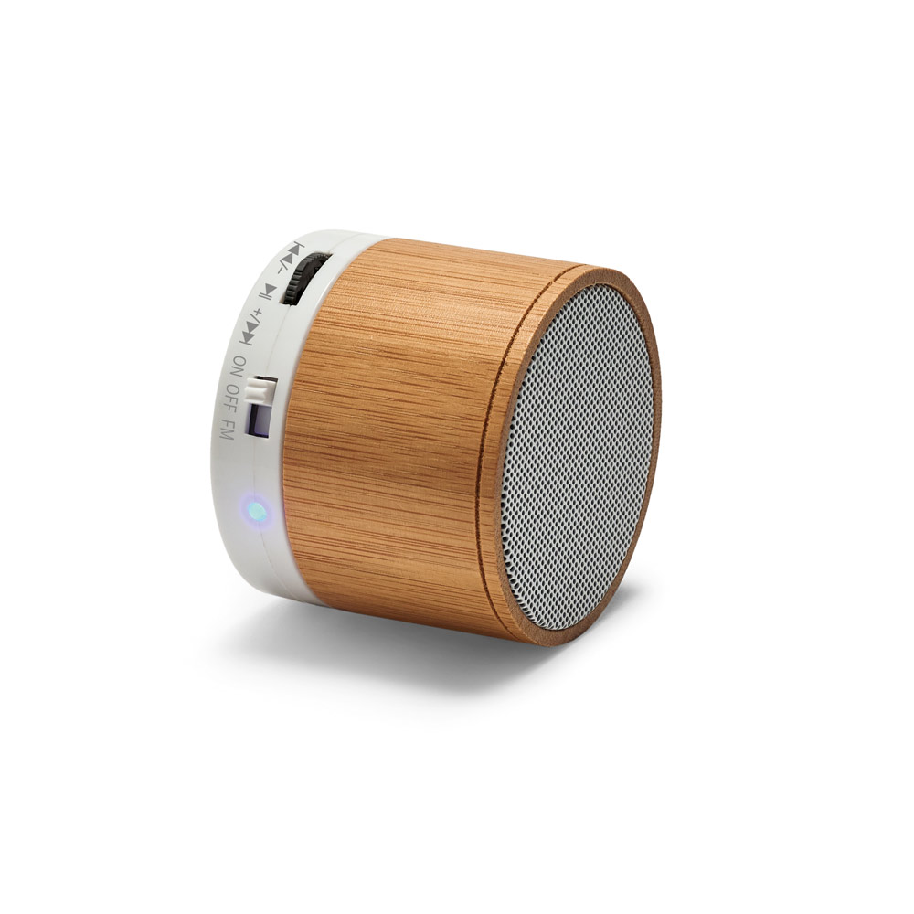 Caixa de som em bambu com microfone - 3
