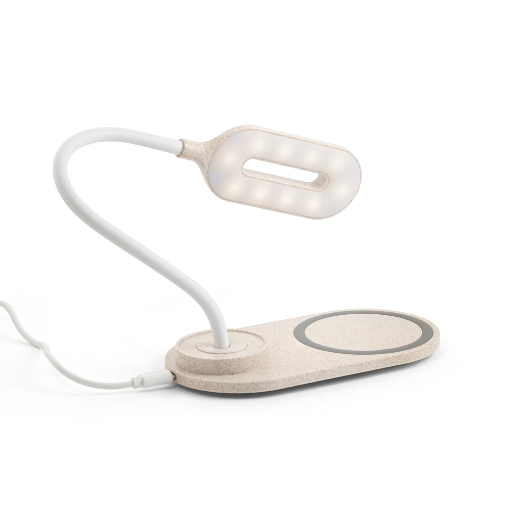 Luminária com  carregador wireless em fibra trigo - 4