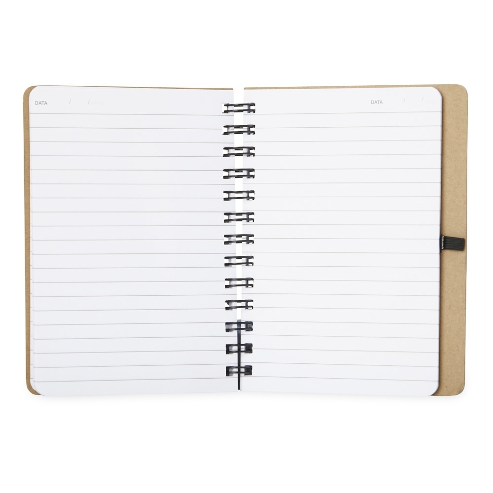Caderno kraft com pauta e porta caneta 17x14 - 2