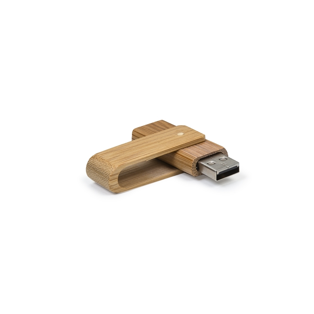 Pen drive giratório em bambu - 2