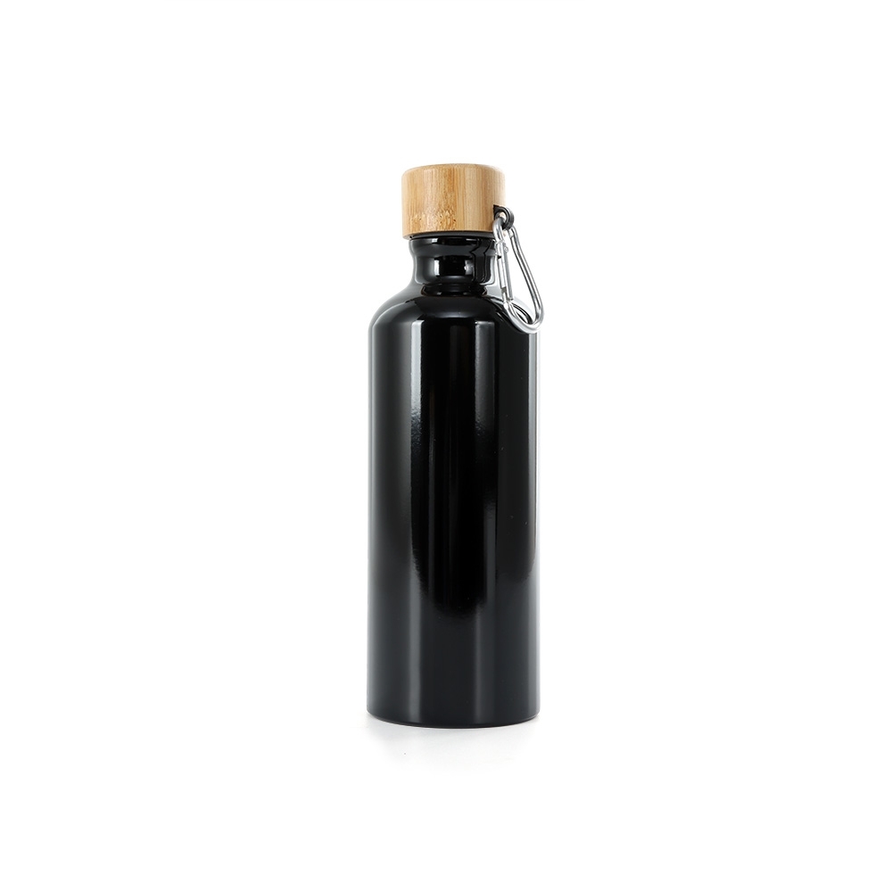 Garrafa alumínio tampa bambu 500ml - 5