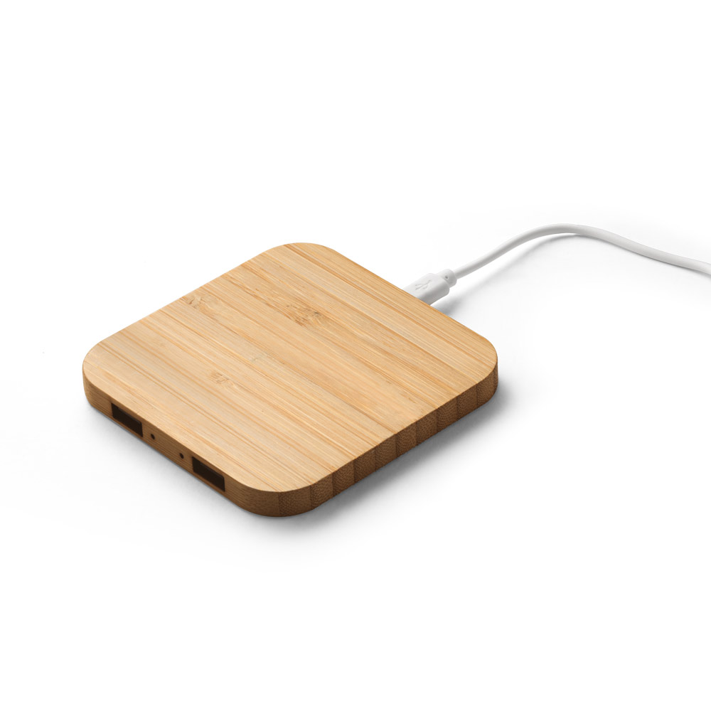 Carregador wireless em bambu 15 w - 2